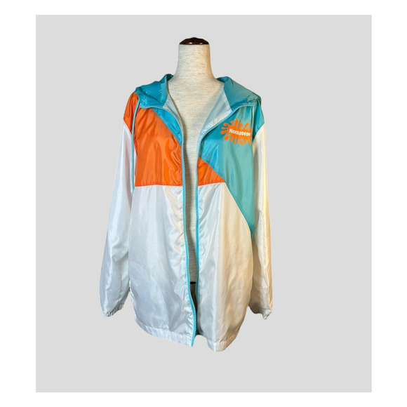 Nickelodeon Rugrats Color Block Windbreaker Hooded Zip Up Lightweight Jacket XL - Picture 2 of 9